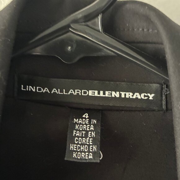 Linda Allard Ellen Tracy Black, Double Breasted  Crop Peacoat Style Jacket - Picture 8 of 11